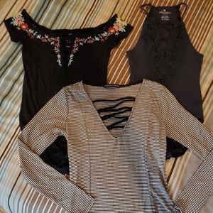 Lot of 3 body suits. Small & XS. GUC.  American Eagle
